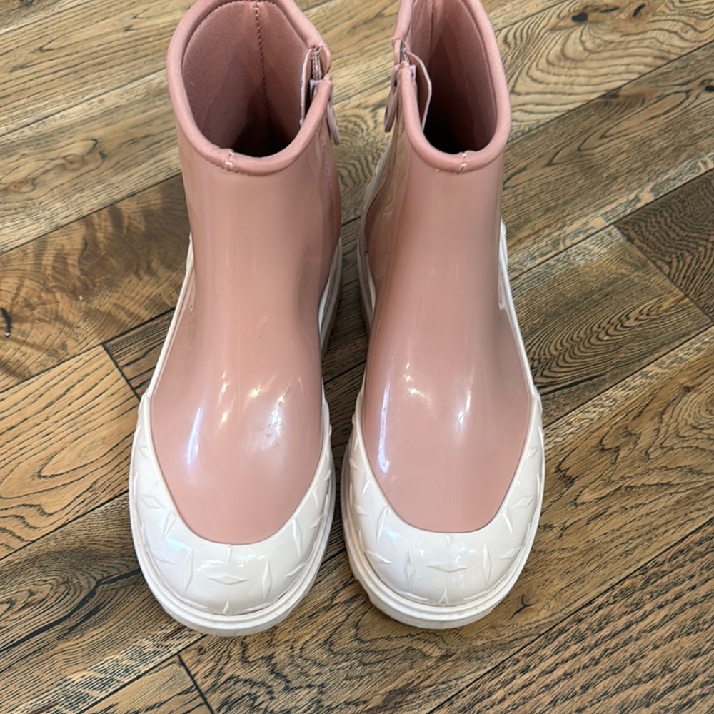 Melissa Pink And White Rain Boots